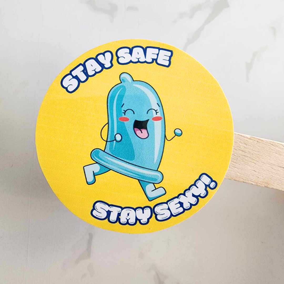 Stay Safe Condom Vinyl Sticker Decal